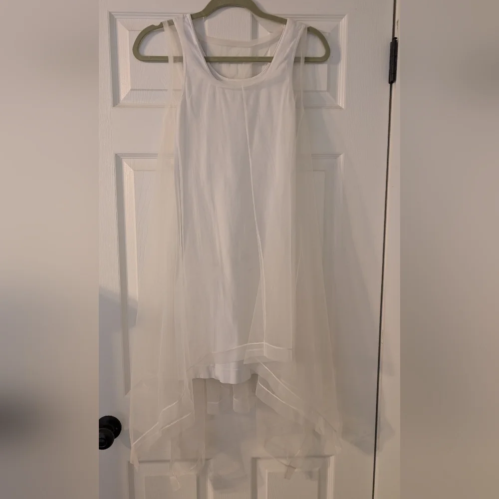 Tees by Tina High Low White Two Layer Dress - Picture 1 of 7